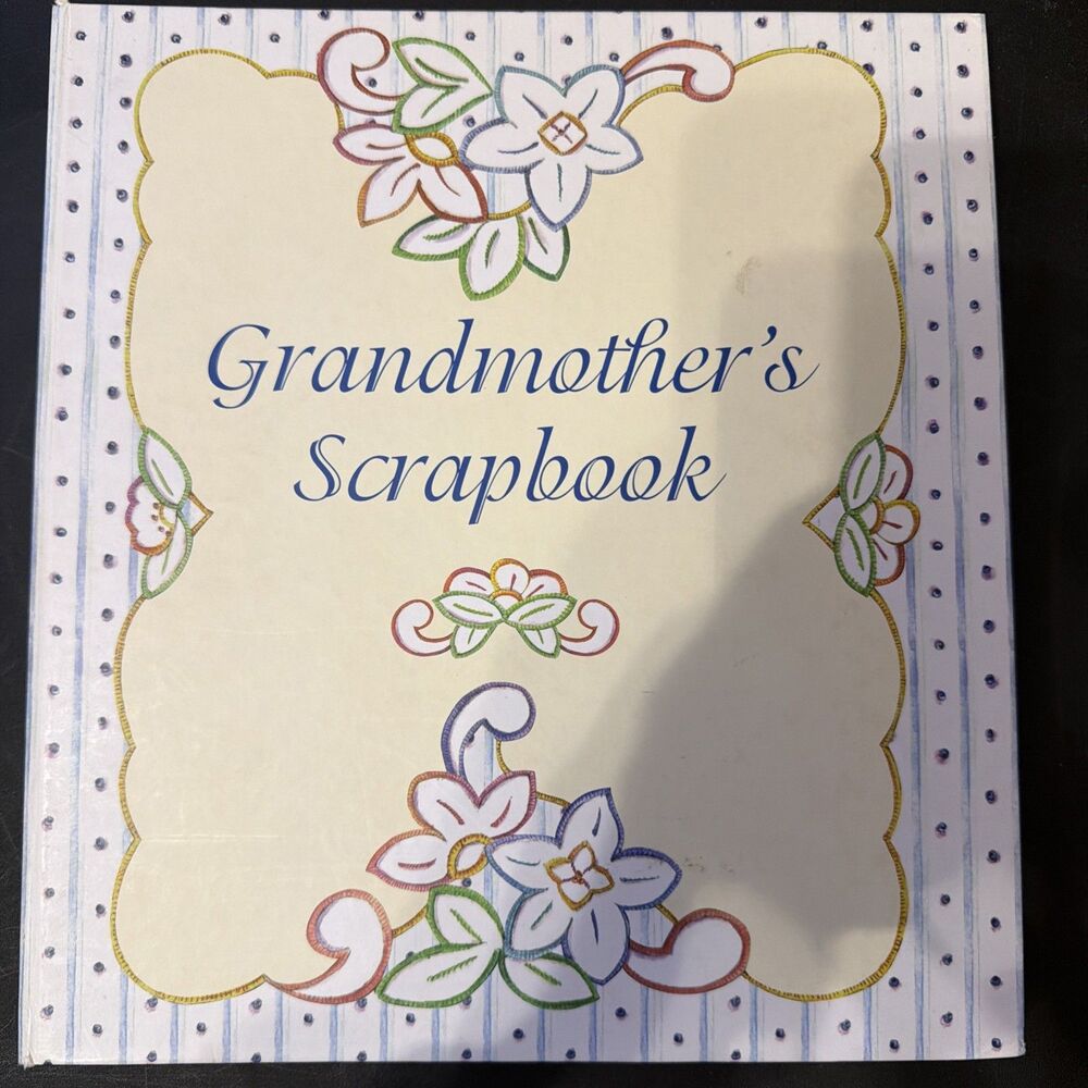 Grandmother's Scrapbook Spiral Bound Scrapbook Album 10.5 x 11.5 Blue/White nwot